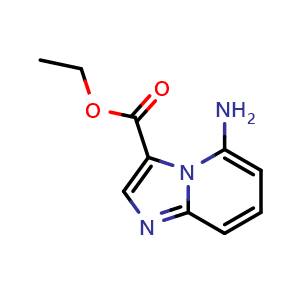 Chemical structure of ethyl 5-aminoimidazo[1,2-a]pyridine-3-carboxylate , CAS 35220-15-6, AChemBlock Q62725