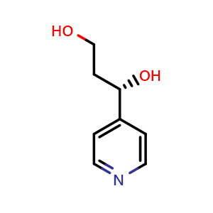 Chemical structure of (S)-1-(Pyridin-4-yl)propane-1,3-diol , CAS 685111-87-9, AChemBlock Q62763