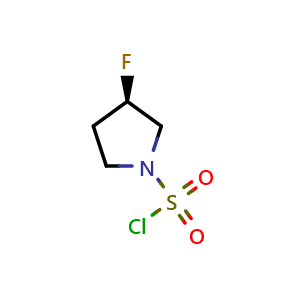 Chemical structure of (R)-3-fluoropyrrolidine-1-sulfonyl chloride , CAS 1411774-27-0, AChemBlock Q62769