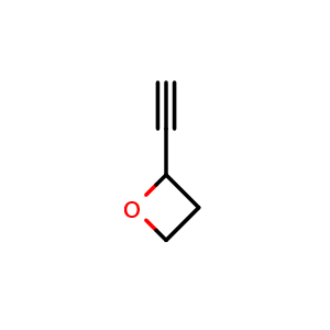 Chemical structure of 2-ethynyloxetane , CAS 33869-43-1, AChemBlock Q62777