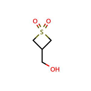 Chemical structure of 3-(hydroxymethyl)thietane 1,1-dioxide , CAS 1784143-03-8, AChemBlock Q62790