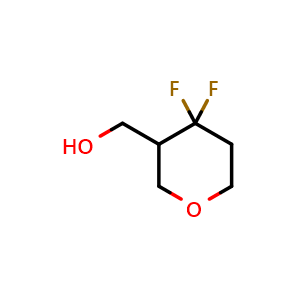 Chemical structure of (4,4-difluorotetrahydro-2H-pyran-3-yl)methanol , CAS 1781098-50-7, AChemBlock Q62807
