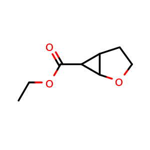 Chemical structure of ethyl 2-oxabicyclo[3.1.0]hexane-6-carboxylate , CAS 90482-42-1, AChemBlock Q62809