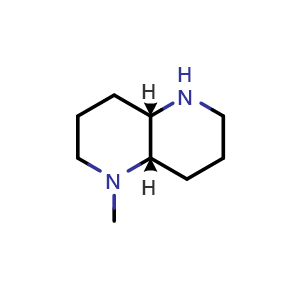 Chemical structure of (4aS,8aS)-1-methyldecahydro-1,5-naphthyridine , CAS 341556-62-5, AChemBlock Q62847