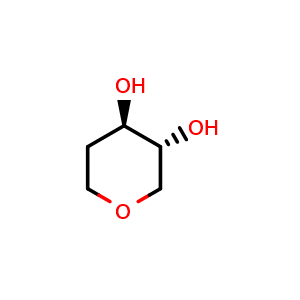 Chemical structure of (3R,4R)-tetrahydro-2H-pyran-3,4-diol , CAS 79026-40-7, AChemBlock Q62887