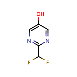 Chemical structure of 2-(difluoromethyl)pyrimidin-5-ol , CAS 100991-19-3, AChemBlock Q62953