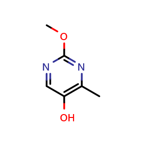 Chemical structure of 2-methoxy-4-methylpyrimidin-5-ol , CAS 1369766-62-0, AChemBlock Q62960