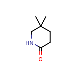 Chemical structure of 5,5-dimethylpiperidin-2-one , CAS 4007-79-8, AChemBlock Q63050