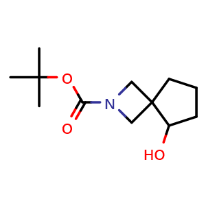 Chemical structure of tert-butyl 5-hydroxy-2-azaspiro[3.4]octane-2-carboxylate , CAS 1785382-09-3, AChemBlock Q63060
