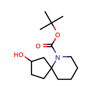 Chemical structure of tert-butyl 2-hydroxy-6-azaspiro[4.5]decane-6-carboxylate , CAS 2166732-63-2, AChemBlock Q63064