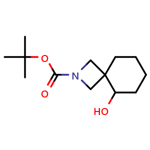 Chemical structure of tert-butyl 5-hydroxy-2-azaspiro[3.5]nonane-2-carboxylate , CAS 2168336-04-5, AChemBlock Q63079