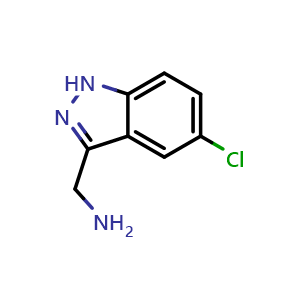 Chemical structure of (5-chloro-1H-indazol-3-yl)methanamine , CAS 118511-97-0, AChemBlock Q63087