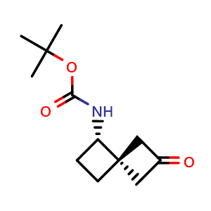 Chemical structure of tert-butyl (S)-(6-oxospiro[3.3]heptan-1-yl)carbamate , CAS 2165924-66-1, AChemBlock Q63172