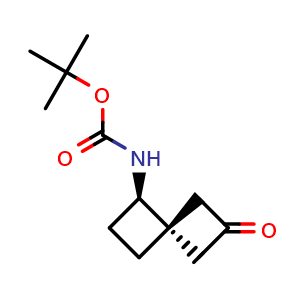 Chemical structure of tert-Butyl (R)-(6-oxospiro[3.3]heptan-1-yl)carbamate , CAS 2165481-58-1, AChemBlock Q63173