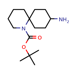 Chemical structure of tert-butyl 9-amino-1-azaspiro[5.5]undecane-1-carboxylate , CAS 2306275-87-4, AChemBlock Q63192