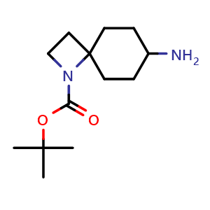 Chemical structure of tert-butyl 7-amino-1-azaspiro[3.5]nonane-1-carboxylate , CAS 2168112-88-5, AChemBlock Q63201