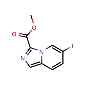 Chemical structure of methyl 6-fluoroimidazo[1,5-a]pyridine-3-carboxylate , CAS 1426421-22-8, AChemBlock Q63210