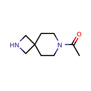Chemical structure of 1-(2,7-diazaspiro[3.5]nonan-7-yl)ethan-1-one , CAS 1147422-10-3, AChemBlock Q63305