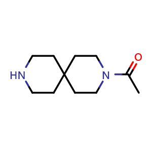 Chemical structure of 1-(3,9-diazaspiro[5.5]undecan-3-yl)ethan-1-one , CAS 1061755-74-5, AChemBlock Q63308