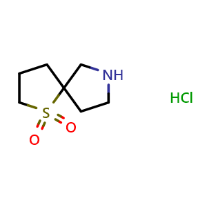 Chemical structure of 1-thia-7-azaspiro[4.4]nonane 1,1-dioxide hydrochloride , CAS 2089257-89-4, AChemBlock Q63339