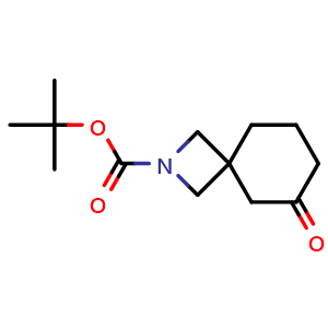 Chemical structure of tert-butyl 6-oxo-2-azaspiro[3.5]nonane-2-carboxylate , CAS 2306275-77-2, AChemBlock Q63369