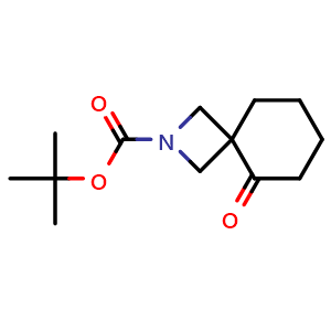 Chemical structure of tert-butyl 5-oxo-2-azaspiro[3.5]nonane-2-carboxylate , CAS 2306272-86-4, AChemBlock Q63370