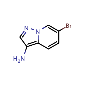 Chemical structure of 6-Bromopyrazolo[1,5-a]pyridin-3-amine , CAS 1540218-01-6, AChemBlock Q63393