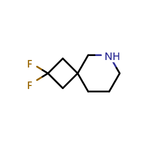 Chemical structure of 2,2-difluoro-6-azaspiro[3.5]nonane , CAS 2138068-73-0, AChemBlock Q63462