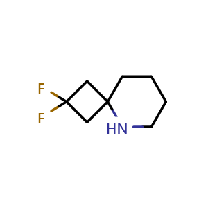 Chemical structure of 2,2-difluoro-5-azaspiro[3.5]nonane , CAS 2287861-88-3, AChemBlock Q63463