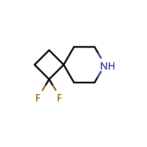 Chemical structure of 1,1-difluoro-7-azaspiro[3.5]nonane , CAS 2092796-06-8, AChemBlock Q63464