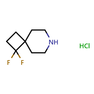 Chemical structure of 1,1-difluoro-7-azaspiro[3.5]nonane hydrochloride , CAS 2098127-34-3, AChemBlock Q63465