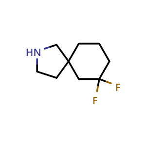 Chemical structure of 7,7-difluoro-2-azaspiro[4.5]decane , CAS 1780955-73-8, AChemBlock Q63472