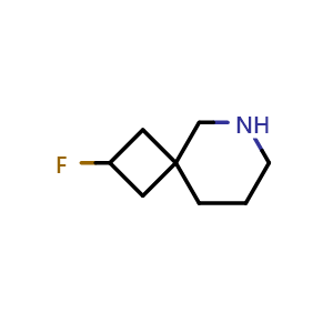 Chemical structure of 2-fluoro-6-azaspiro[3.5]nonane , CAS 2306275-70-5, AChemBlock Q63476