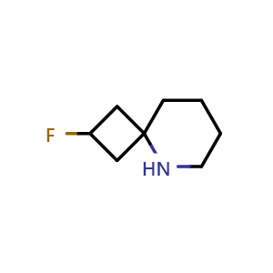 Chemical structure of 2-fluoro-5-azaspiro[3.5]nonane , CAS 2306270-88-0, AChemBlock Q63477