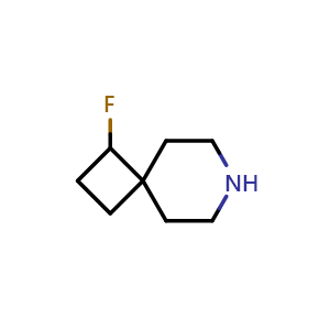 Chemical structure of 1-fluoro-7-azaspiro[3.5]nonane , CAS 2092224-41-2, AChemBlock Q63478