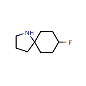 Chemical structure of 8-fluoro-1-azaspiro[4.5]decane , CAS 2306272-74-0, AChemBlock Q63480