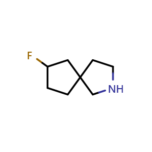 Chemical structure of 7-fluoro-2-azaspiro[4.4]nonane , CAS 1784321-03-4, AChemBlock Q63481