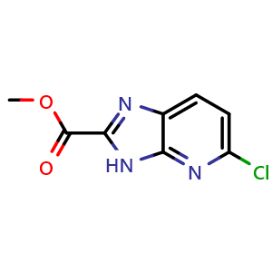 Chemical structure of methyl 5-chloro-3H-imidazo[4,5-b]pyridine-2-carboxylate , CAS 1044772-73-7, AChemBlock Q63495