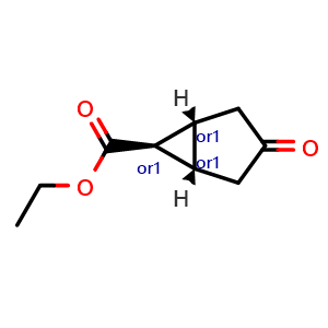 Chemical structure of ethyl exo-3-oxobicyclo[3.1.0]hexane-6-carboxylate , CAS 1312536-44-9, AChemBlock Q63500
