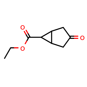 Chemical structure of ethyl 3-oxobicyclo[3.1.0]hexane-6-carboxylate , CAS 1515923-85-9, AChemBlock Q63501
