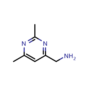 Chemical structure of (2,6-Dimethylpyrimidin-4-yl)methanamine , CAS 870516-92-0, AChemBlock Q63513