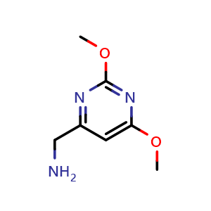 Chemical structure of (2,6-dimethoxypyrimidin-4-yl)methanamine , CAS 94694-42-5, AChemBlock Q63515