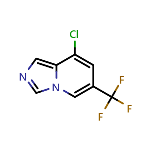Chemical structure of 8-chloro-6-(trifluoromethyl)imidazo[1,5-a]pyridine , CAS 2064217-67-8, AChemBlock Q63533