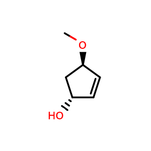 Chemical structure of (1R,4R)-4-methoxycyclopent-2-en-1-ol , CAS 2165954-55-0, AChemBlock Q63545
