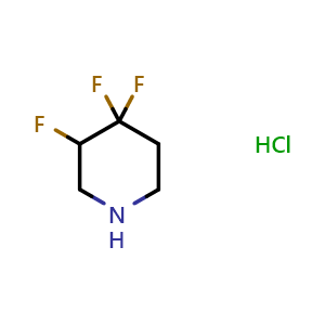 Chemical structure of 3,4,4-trifluoropiperidine hydrochloride , CAS 1823315-47-4, AChemBlock Q63547