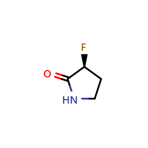 Chemical structure of (S)-3-fluoropyrrolidin-2-one , CAS 1817738-17-2, AChemBlock Q63592