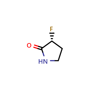 Chemical structure of (R)-3-fluoropyrrolidin-2-one , CAS 1175052-20-6, AChemBlock Q63593