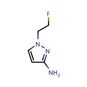 Chemical structure of 1-(2-fluoroethyl)-1H-pyrazol-3-amine , CAS 1258863-98-7, AChemBlock Q63607