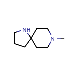 Chemical structure of 8-methyl-1,8-diazaspiro[4.5]decane , CAS 1153767-99-7, AChemBlock Q63642