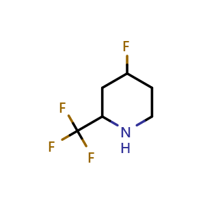 Chemical structure of 4-fluoro-2-(trifluoromethyl)piperidine , CAS 1781590-35-9, AChemBlock Q63706